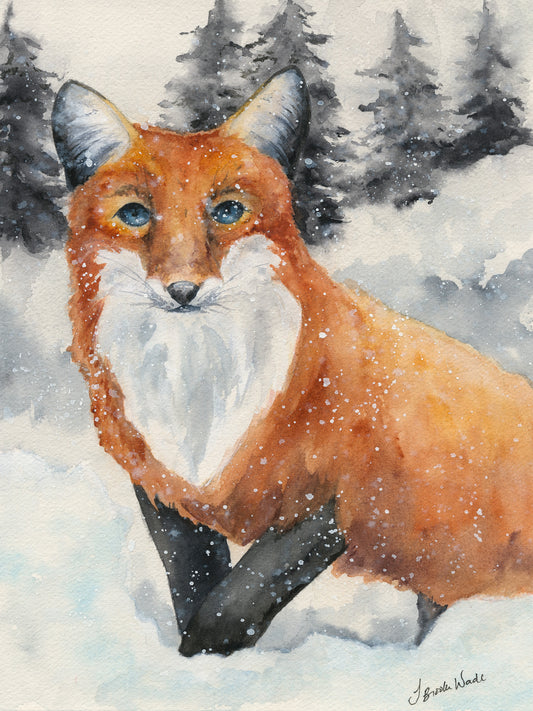 Winter Fox Watercolor