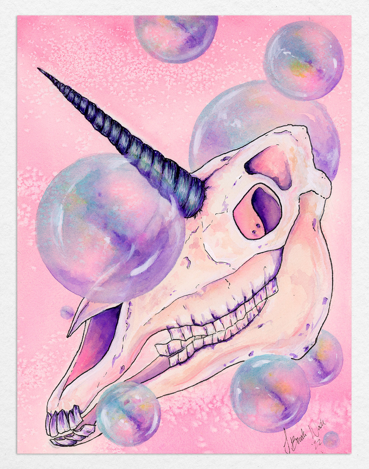 Unicorn Skull in Pink
