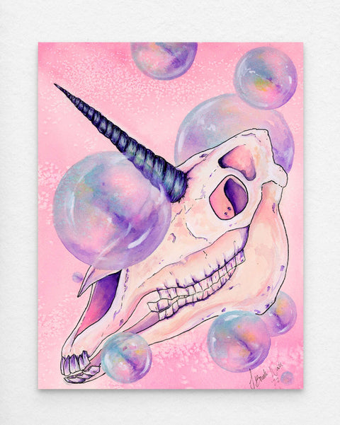 Unicorn Skull in Pink